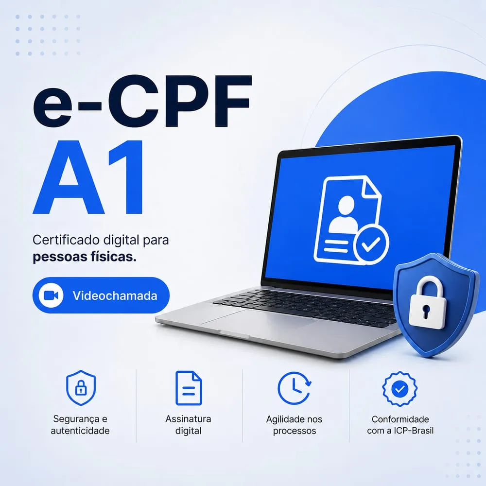Certificado Digital e-CPF A1 — validade de 1 ano