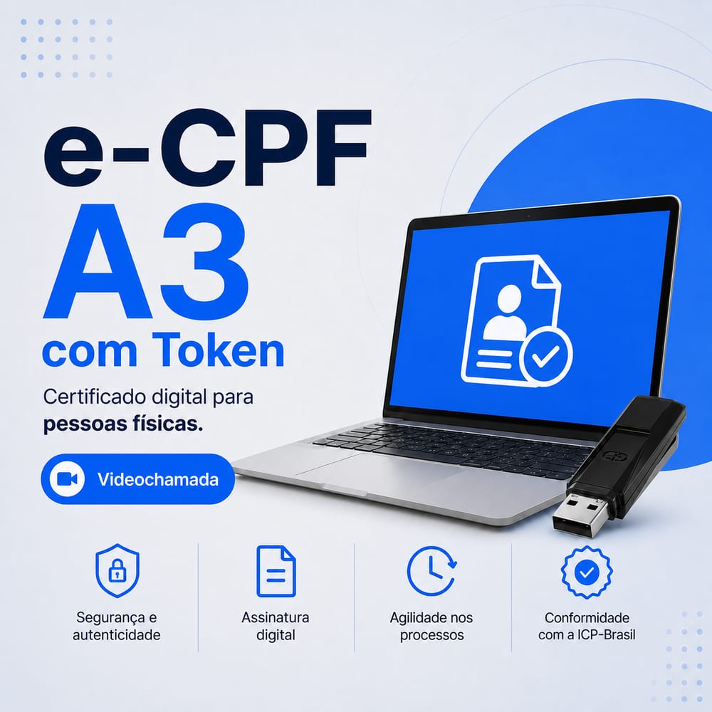 Certificado Digital e-CPF A3 com Token — validade de 2 anos
